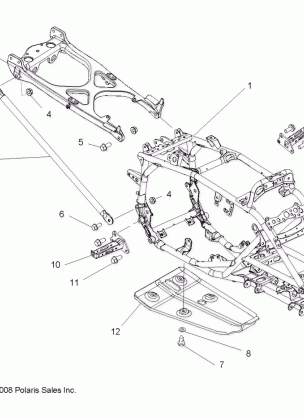 CHASSIS FRAME - A10GJ45AA (49ATVFRAME09OUT450)