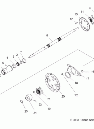 DRIVE TRAIN REAR AXLE and HOUSING - A10GJ45AA (49ATVAXLE09OUT450)