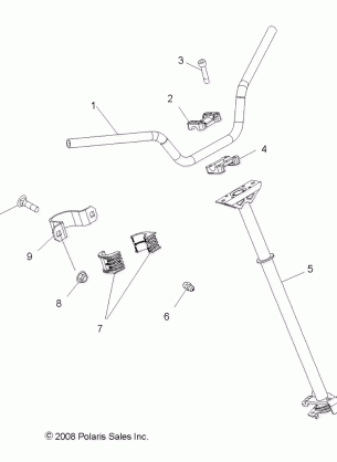 STEERING POST and HANDLEBAR - A10GJ45AA (49ATVHANDLEBAR09OUT450)