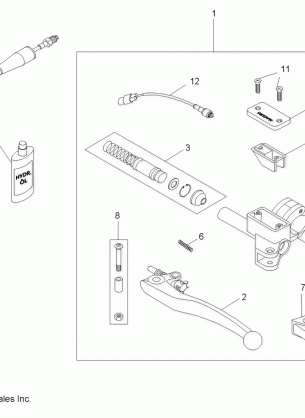 ENGINE CLUTCH LEVER and MASTER CYLINDER - A10GJ45AA (49ATVMCLH08OUT525S)