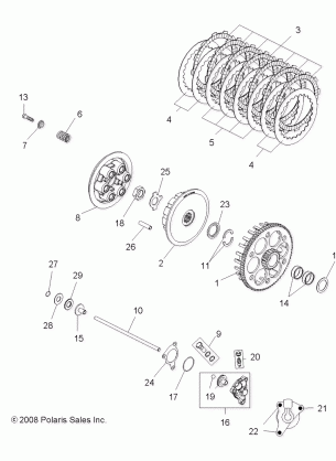 ENGINE CLUTCH - A09GJ45AA (49ATVCLUTCH09OUT450)