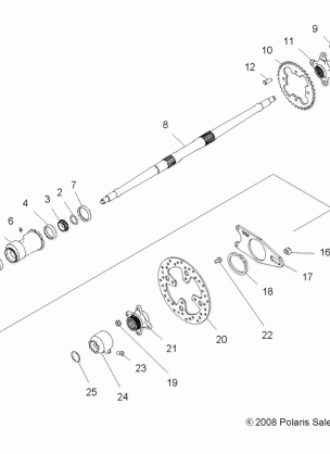 DRIVE TRAIN REAR AXLE and HOUSING - A09GJ45AA (49ATVAXLE09OUT450)