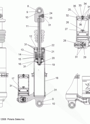 SUSPENSION REAR SHOCK - A09GJ45AA (49ATVSHOCKRR7043473)