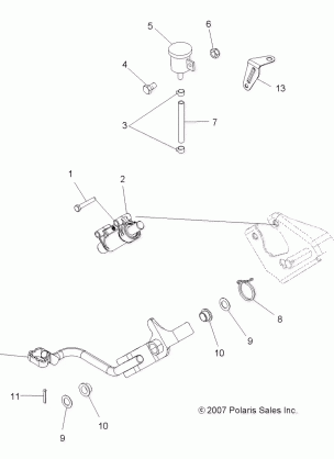 BRAKES BRAKE PEDAL and REAR MASTER CYLINDER - A09LH27AX / AZ (49ATVBRAKEFOOT08SP300)