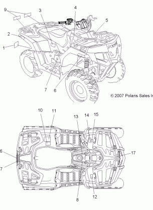 BODY DECALS - A09LH27AX / AZ (49ATVDECAL08SP300)