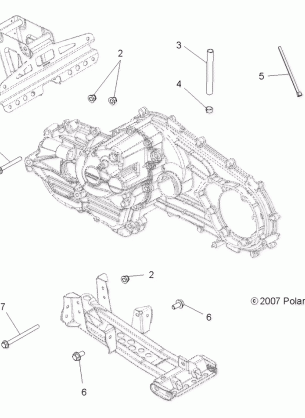 DRIVE TRAIN MAIN GEARCASE MOUNTING - A09LB27AA (49ATVGEARCASEMTG08HAWKINTL)