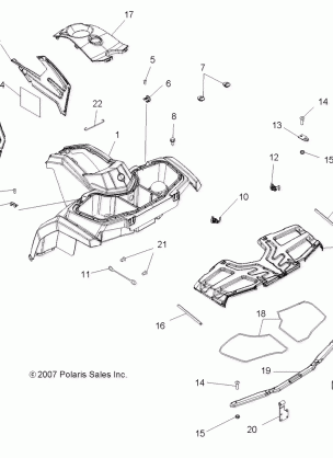 BODY FRONT CAB and FRONT BOX COVER - A09LH27AX / AZ (49ATVCAB08SP300)