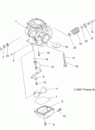 ENGINE CARBURETOR LOWER - A09LH46AQ / AX / AZ (49ATVCARB08SP400)