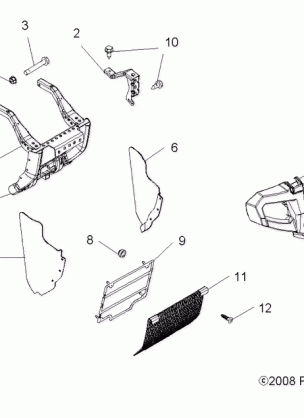 BODY FRONT BUMPER and MOUNTING - A09MN50ET (49ATVBUMPER09SP500TR)