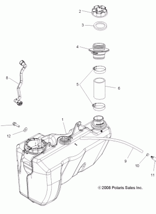 BODY FUEL TANK - A09ZN55AL / AQ / AS / AT / AX (49ATVFUEL09SPXP550)