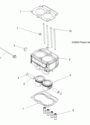 ENGINE PISTON and CYLINDER - A09TN76AL / AX / AZ (49ATVPISTON09SPX2800)