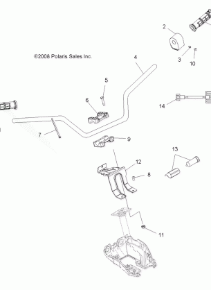 STEERING HANDLEBAR and CONTROLS - A09TN76AL / AX / AZ (49ATVHANDLEBAR09SPX2800)