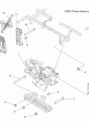 DRIVE TRAIN MAIN GEARCASE MOUNTING - A09TN76AL / AX / AZ (49ATVGEARCASEMTG08SPX25)