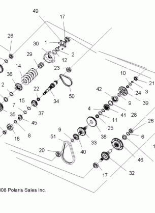 DRIVE TRAIN MAIN GEARCASE INTERNALS - A09ZN55AL / AQ / AS / AT / AX (49ATVTRANSINTL09SPXP850)