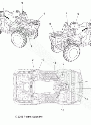 BODY DECALS - A09TN76AL / AX / AZ (49ATVDECAL09SPX2800)