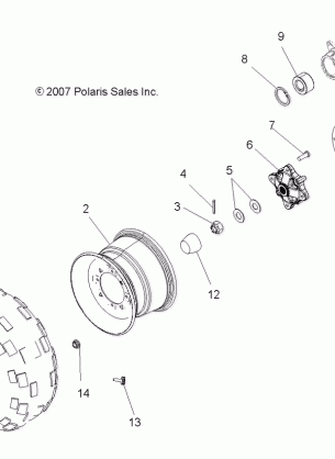 WHEELS REAR - A09TN76AX / AZ (49ATVWHEELREAR08SPX25)