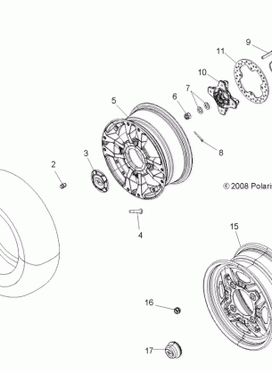 WHEELS FRONT and HUB - A09ZN55AL / AQ / AS / AT / AX (49ATVWHEELFRT09SPXP550)