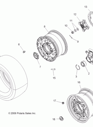 WHEELS REAR and HUB - A09ZN55AL / AQ / AS / AT / AX (49ATVWHEELREAR09SPXP550)