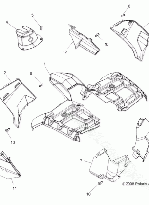 BODY FRONT CAB - A09ZN55AL / AQ / AS / AT / AX (49ATVCAB09SPXP550)