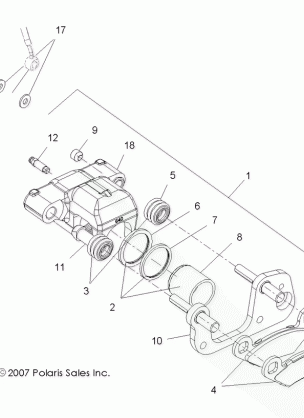 BRAKES FRONT CALIPER - A09BG50AA (49ATVBRAKEFRT08SCRAM)