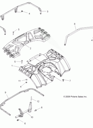 BODY REAR CAB and REAR RACK - A09ZN85 / 8X ALL OPTIONS (49ATVCABRR09SPXP850)