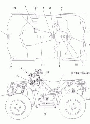 BODY DECALS - A09ZN85 / 8X ALL OPTIONS (49ATVDECAL09SPXP850)