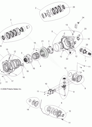 DRIVE TRAIN FRONT GEARCASE INTERNALS - A09ZN85 / 8X ALL OPTIONS (49ATVGEARCASEFWBD09SPXP550)