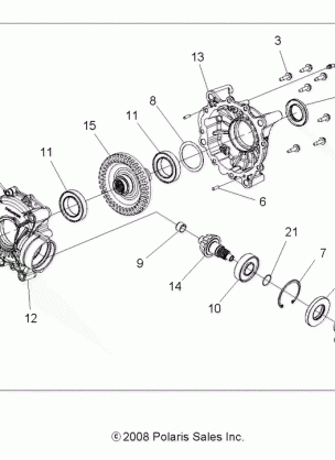 DRIVE TRAIN REAR GEARCASE INTERNALS (Built 12 / 02 / 08 and After) - A09ZN85 / 8X ALL OPTIONS (49ATVTRANSINTL1332752)