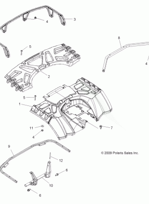 BODY REAR CAB and REAR RACK - A09ZX85 / 8X ALL OPTIONS (49ATVCABRR09SPXPEPS850)