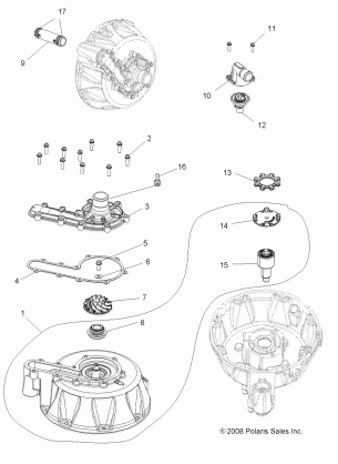 ENGINE COOLING SYSTEM and WATER PUMP - A09ZX85 / 8X ALL OPTIONS (49ATVWATERPUMP09SPXP850)