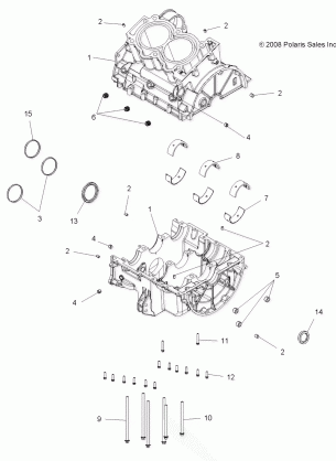 ENGINE CRANKCASE - A09ZX85 ALL OPTIONS (49ATVCRANKCASE09SPXP850)