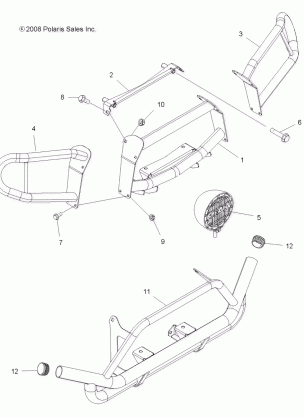 BODY FRONT BRUSHGUARD and PIAA LIGHTS - A09ZX85AR / 8XAG (49ATVGUARD09SPEPS850)