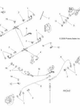 BRAKES BRAKE LINES - A09ZX85FS / CFS (49ATVBRAKELINE09SPXP850I)