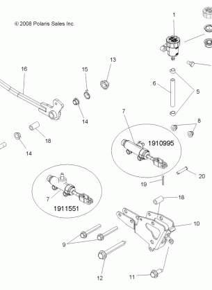 BRAKES BRAKE PEDAL and MASTER CYLINDER - A09ZX85FS / CFS (49ATVBRAKEFOOT09SPXP850I)