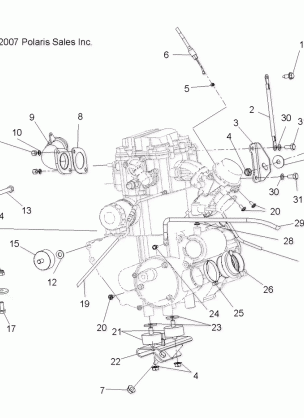 ENGINE MOUNTING - A09BG50FA (49ATVENGINEMTG08SCRAM)