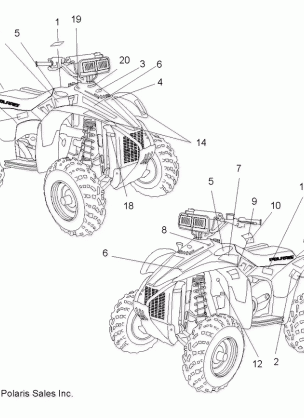 BODY DECALS - A09BG50FA (49ATVDECAL09SCRAM4X4I)