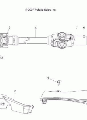 DRIVE TRAIN FRONT PROP SHAFT - A09BG50FA (49ATVSHAFTPROP08SCRAM)