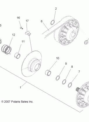 DRIVE TRAIN SECONDARY CLUTCH - A09BG50FA (49ATVCLUTCHDRIVEN08SCRAM)