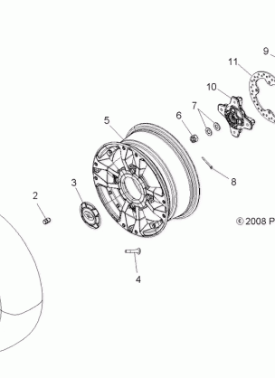 WHEELS FRONT and HUB - A09ZX85FS / CFS (49ATVWHEELFRT09SPXP850I)