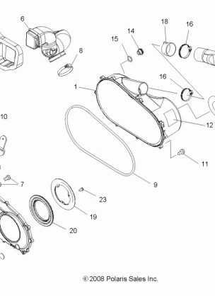 BODY CLUTCH COVER - A09CA32AA (49ATVCLUTCHCVR08BOSS)