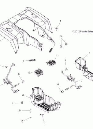 BODY REAR CAB and FOOTWELLS - A09DN50AB / AZ (49ATVCABRR09SPTRG500)