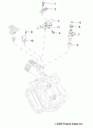 ENGINE FUEL INJECTOR - A09DN50AB / AZ (49ATVFUELINJECT09SPTRG500)