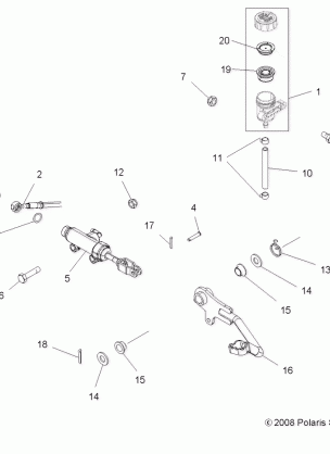 BRAKES FOOT PEDAL and MASTER CYLINDER - A09DN50EA (49ATVBRAKEFOOT09SP500TRGQD)