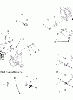 BRAKES REAR BRAKE LINES - A09DN50EA (49ATVBRAKELINERR09SP500TRGQD)