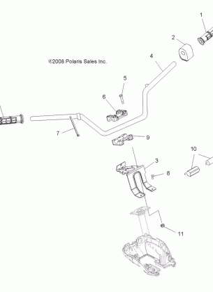 STEERING HANDLEBAR and CONTROLS - A09DN50EA (49ATVHANDLEBAR09SP500TRGQD)