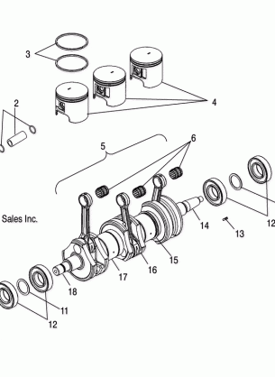 CRANKSHAFT and PISTON - W045303CA / IA (4990539053C02)