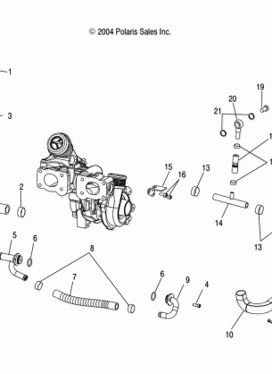 TURBOCHARGER and LINES - W045304CA / IA / CB / IB / CC / IC (4990559055C13)