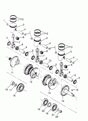 CRANKSHAFT & PISTON  SL 650 B954058 (4930483048B014)