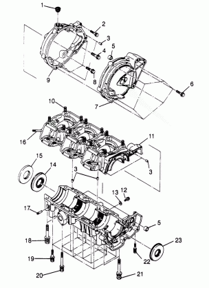 CRANKCASE ASSEMBLY  SLX 780 B954287 (4933953395B013)