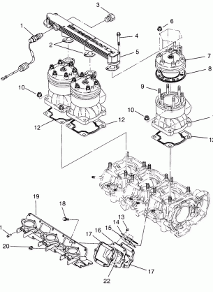 CYLINDER & MANIFOLD SL 650 STD B954358 (4932923292B013)